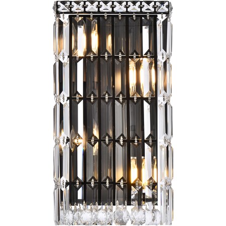 Elegant Lighting Maxime 8 Inch Black Wall Sconce, 731087 V2032W8BK/RC